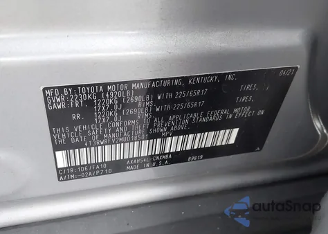 2021 Toyota Rav4 Hybrid Xle from USA, damaged, VIN 4T3RWRFV2MU018501
